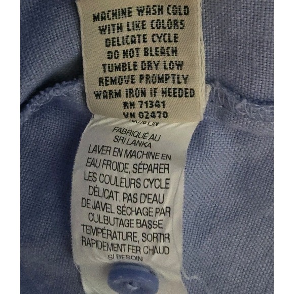 Ll Bean Linen Blue Sleeveless Dress Size 6 - Picture 5 of 5